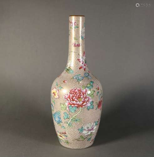 Famille Rose Porcelain Bottle, China