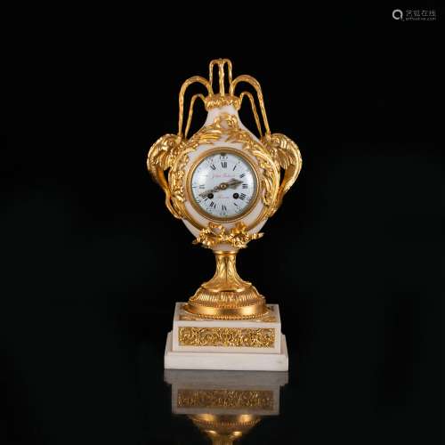Marble Gold Gilded Desk Clock