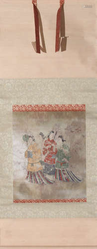 Chinese Figures Painting, Anonymous