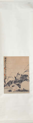 Chinese Duck Painting, Qi Baishi Mark