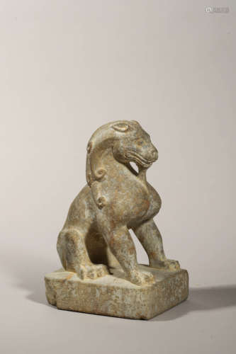 Carved Stone Lion Statue