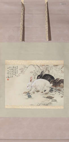 Chinese Rabbit Painting