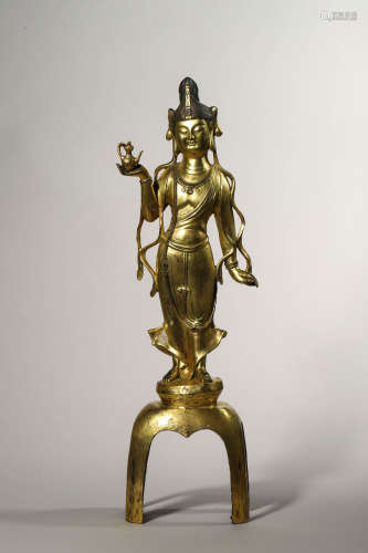 Gilt Bronze Figure of Standing Buddha