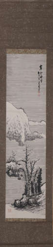 Chinese Snowy Landscape Painting Scroll