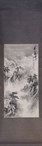 Chinese Snowy Scenery Painting Scroll, Anonymous