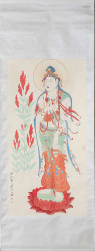 Chinese Buddha Painting, Zhang Daqian Mark