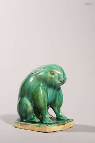 Green Enamel Rabbit Ornament