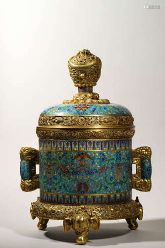 Cloisonne Enamel Eight Tripod Censer