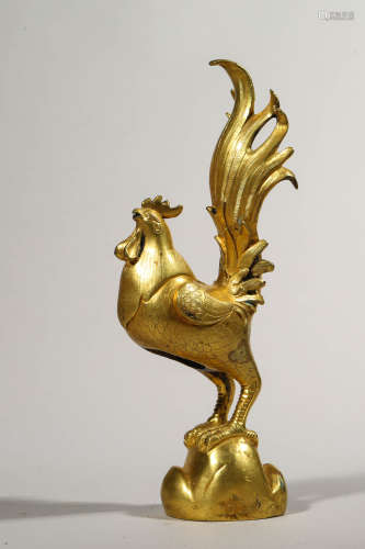 Gilt Bronze Phoenix Statue