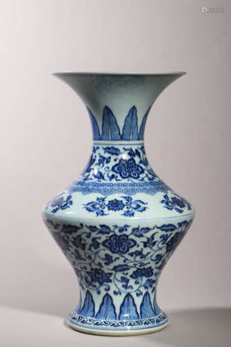 Blue and White Floral Vase