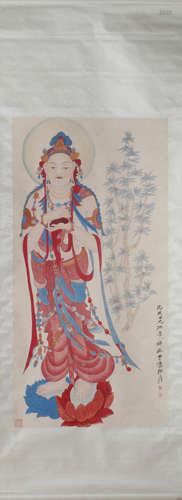 Chinese Buddha Painting, Zhang Daqian Mark