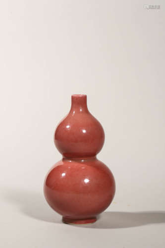 Peach Bloom Glaze Double-Gourd-Shape Vase