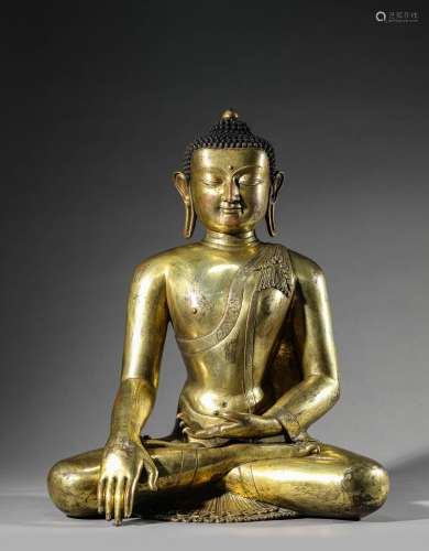 Gilt Bronze Figure of Shakyamuni
