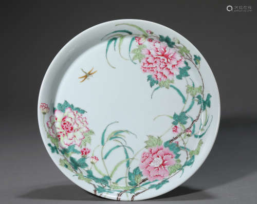 Famille Rose Peony Plate