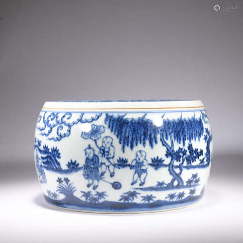 A blue and white 'figure' box and cover