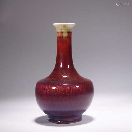 A flambe glazed vase