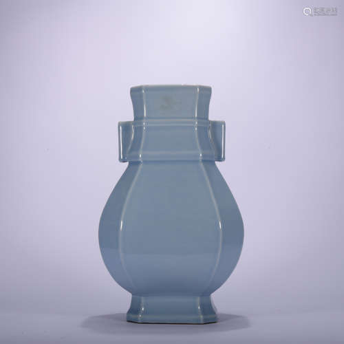 A celadon-glazed vase