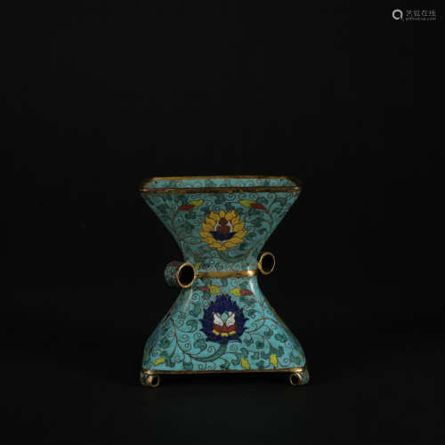 A Cloisonne enamel 'floral' vase