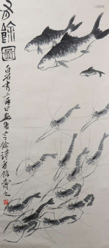 A Qi baishi's fish painting