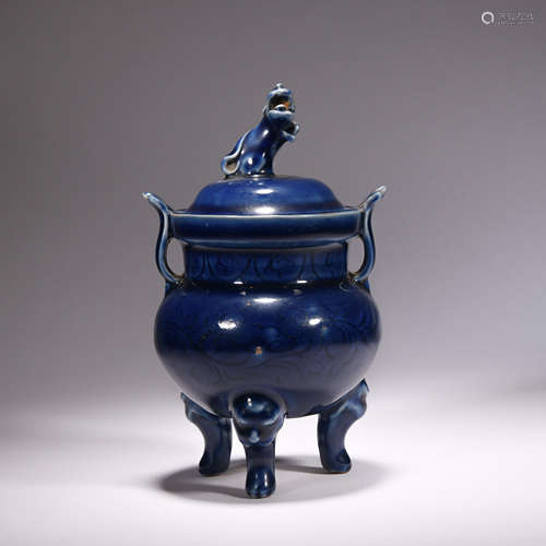 A blue glazed censer