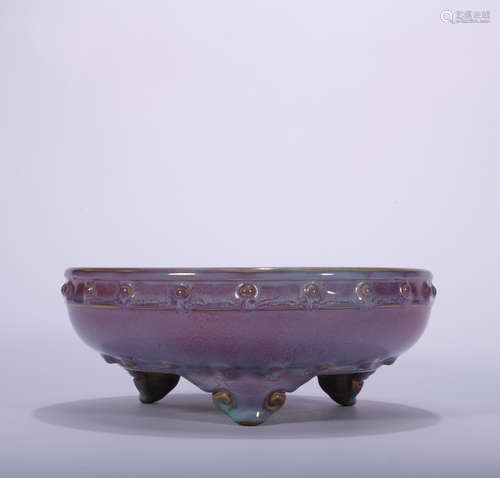 A purple glazed bowl