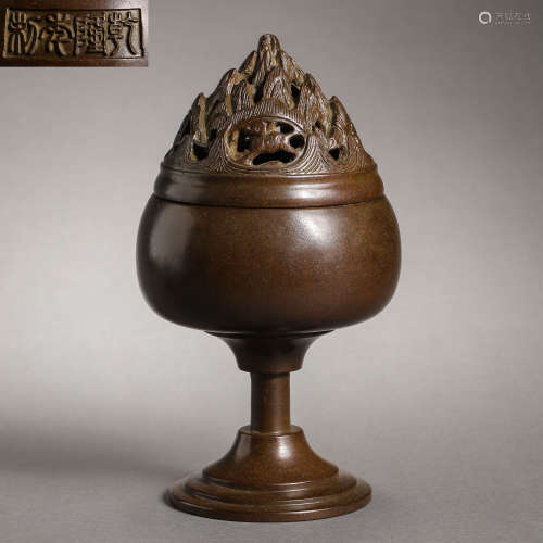 CHINESE BRONZE AROMA STOVE, QING DYNASTY