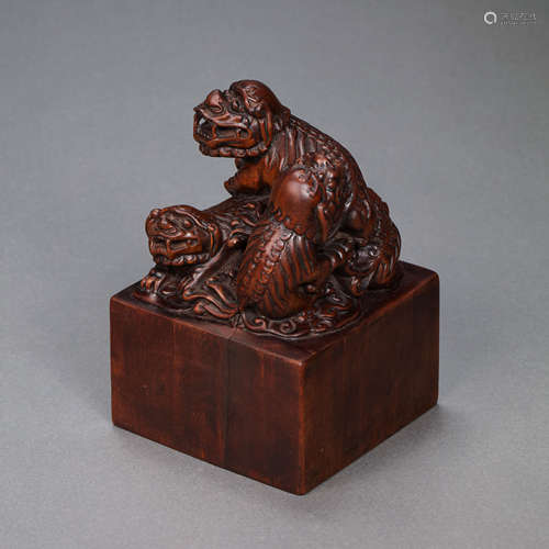 CHINESE SANDALWOOD SEAL, QING DYNASTY