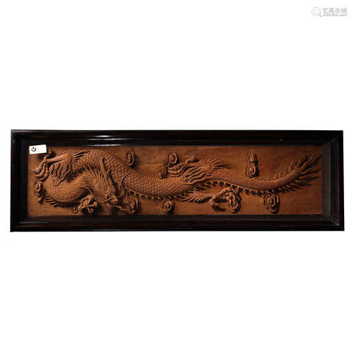 CHINESE WOODEN DRAGON ORNAMENTS FROM THE QING DYNASTY