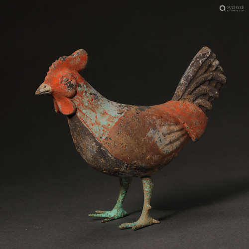 CHINESE HAN DYNASTY PAINTED POTTERY CHOOK