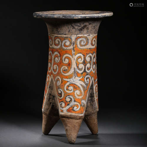 CERAMIC STANDS ON THREE LEGS, MAJIAYAO CULTURE, CHINA