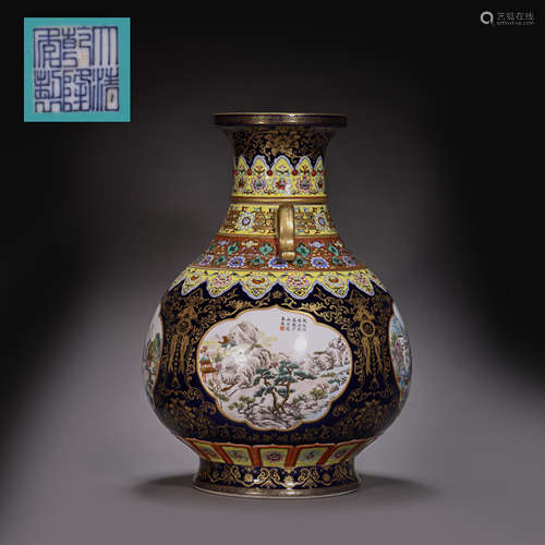 LARGE FAMILLE ROSE VASE, QIANLONG PERIOD, QING DYNASTY