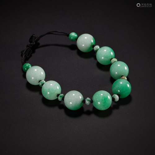 CHINESE JADE HAND STRING, QING DYNASTY