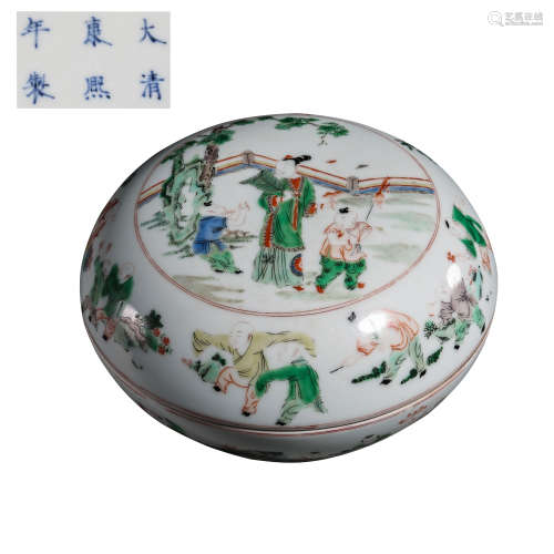 CHINESE QING DYNASTY KANGXI INK COLOR POWDER BOX 17TH CENTUR...