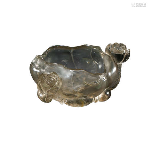 CHINESE QING DYNASTY CRYSTAL LOTUS CUP