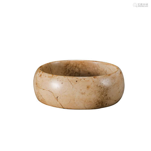 CHINA HONGSHAN CULTURE CHICKEN BONE WHITE JADE BRACELET, 20T...