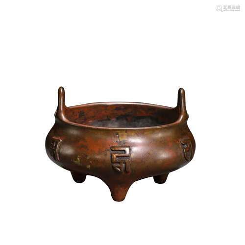 CHINESE MING DYNASTY COPPER CENSER, 15TH CENTURY