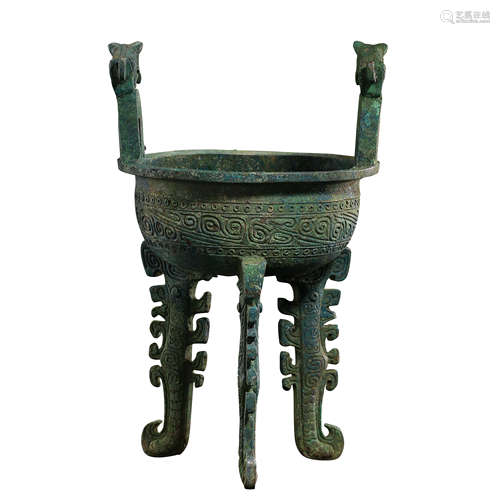 CHINESE SHANG DYNASTY BRONZE DING