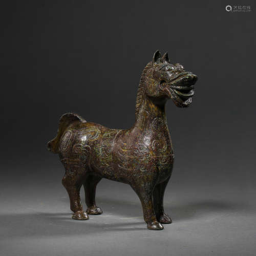 CHINESE WARRING STATES PERIOD BRONZE HORSE 3RD CENTURY BC