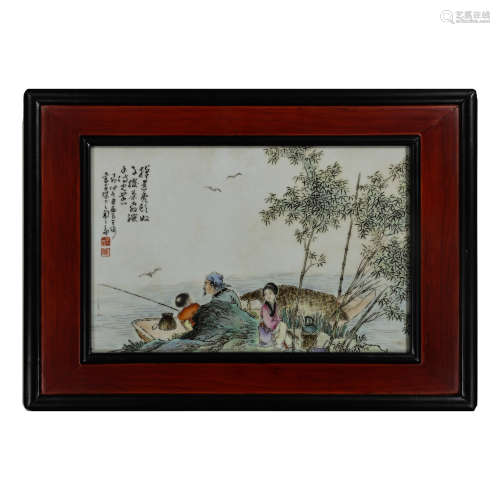 PORCELAIN PLATE PAINTING, BY FAMOUS CHINESE ARTISTS IN THE L...