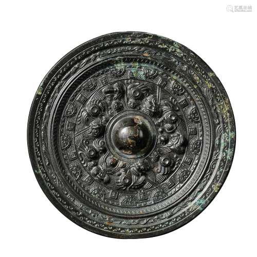 CHINESE SOUTHERN AND NORTHERN DYNASTIES BRONZE MIRROR 5TH CE...