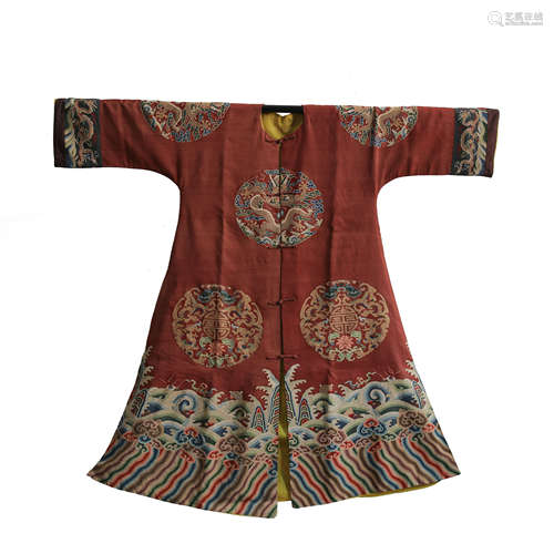 CHINESE QING DYNASTY KESI DRAGON ROBE