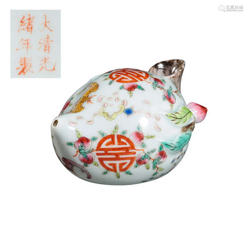 CHINESE QING DYNASTY FAMILLE ROSE WATER DROPLETS 19TH CENTUR...