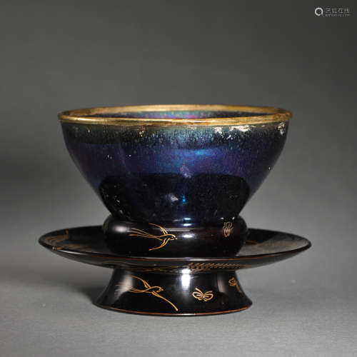 CHINESE JIAN WARE CUP AND SAUCER, THE SOUTHERN SONG DYNASTY