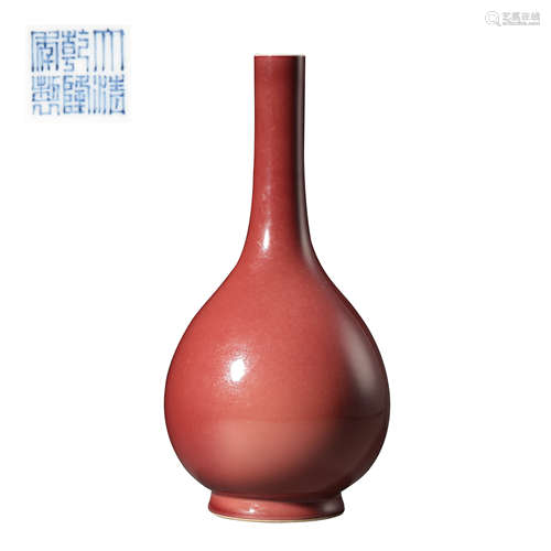 MODERN CHINESE RED-GLAZED GALLBLADDER VASE