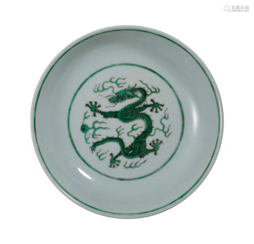CHINESE QING DYNASTY DRAGON PATTERN PLATE