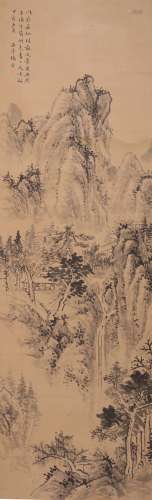 Chinese Landscape Painting, Paper, Hanging Scroll, Yang Jin ...