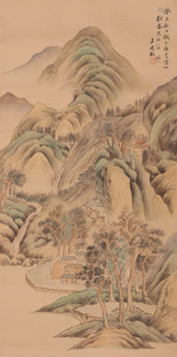 Chinese Landscape Painting, Ink and Colour on Paper, Hanging...