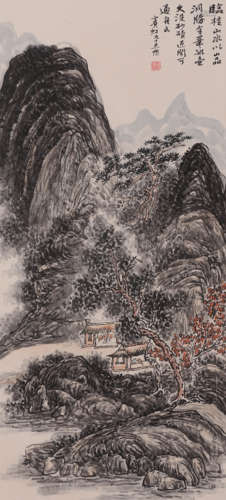 Chinese Landscape Painting, Hanging Scroll, Huang Binhong Ma...