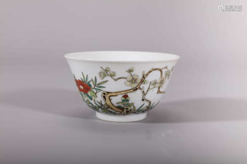 Qing Famille Rose Flower Bowl