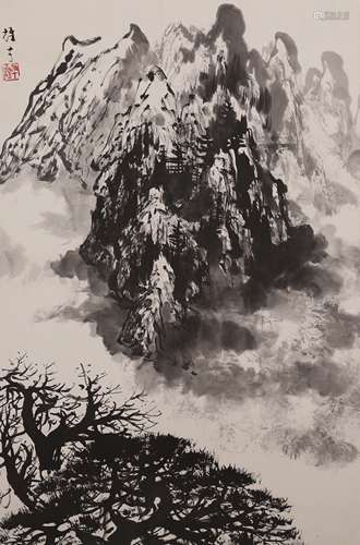 Chinese Landscape Painting, Hanging Scroll, Li Xiongcai Mark